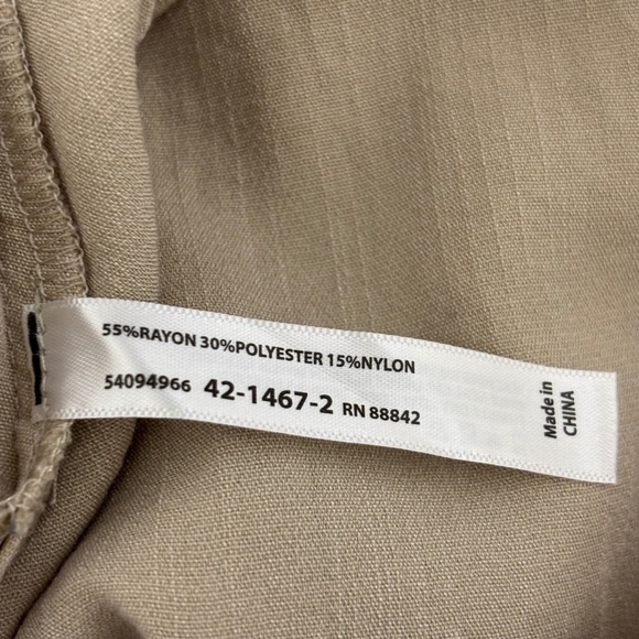 Work Casual Wrap Blouse Beige Tie Front Lightweight Top 18 Eloquii - Picture 5 of 14